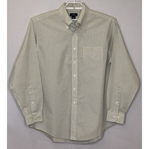 Brooks Brothers Button Up Shirt Mens Sz Large Plaid Long Sleeve Collared No-Iron